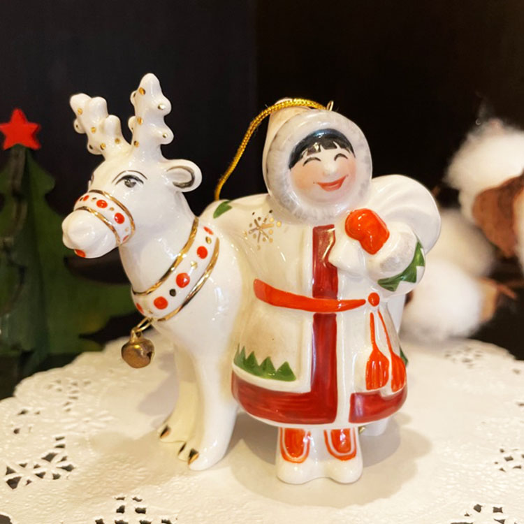 大手通販ロシア雑貨☆クリスマスBox 小物入れ オリガ・ザバイキナ作 アルハンゲリスク 置物、オブジェ