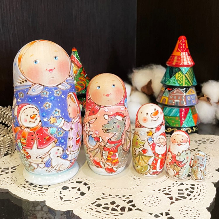 【日本売品】ロシア雑貨『くるみ割り人形』クララのお起き上がりこぼし マトリョーシカ 置物